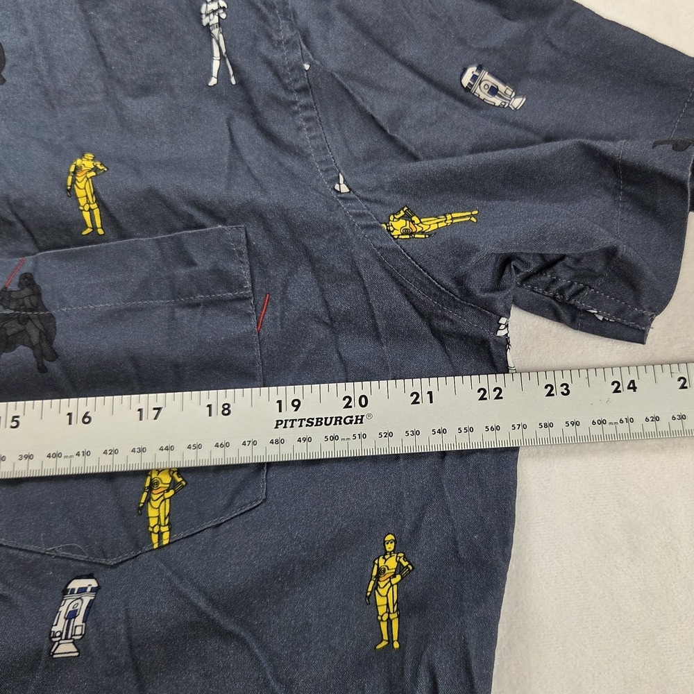 Our Universe Star Wars Mens Button-Down Shirt L Blue Character Print - Picture 4 of 12